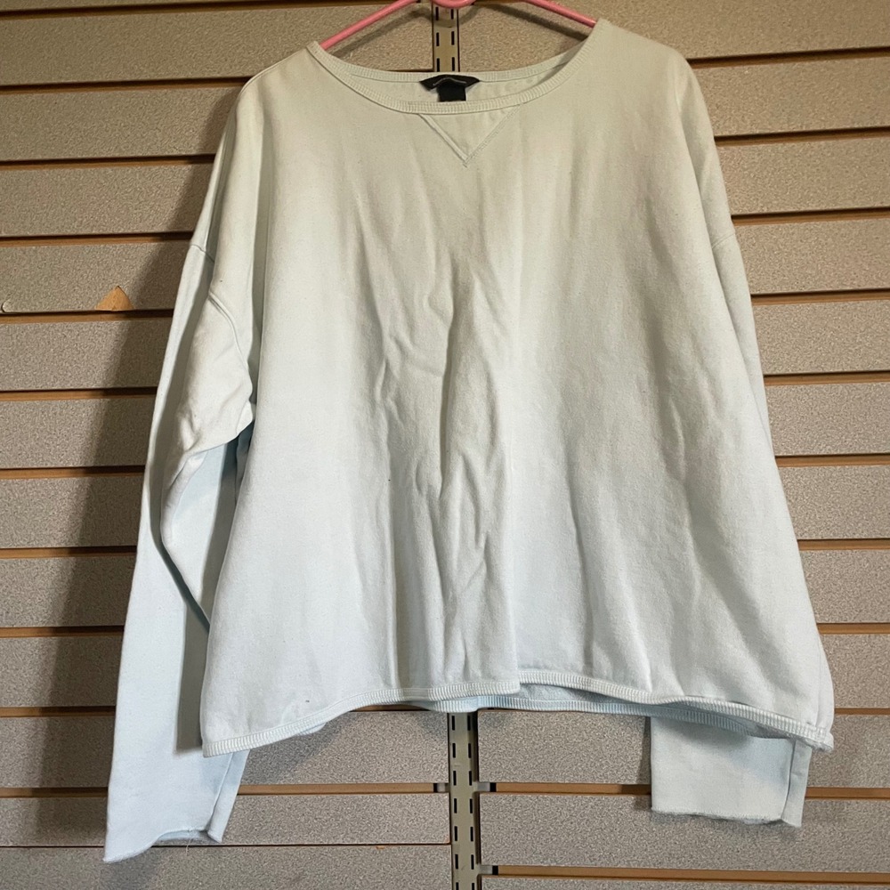 VTG Moda International L Oversized Light Blue Long Sleeve Sweatshirt Top